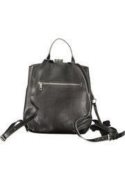 MOCHILA COM FECHO DESIGUAL MULHER PRETA