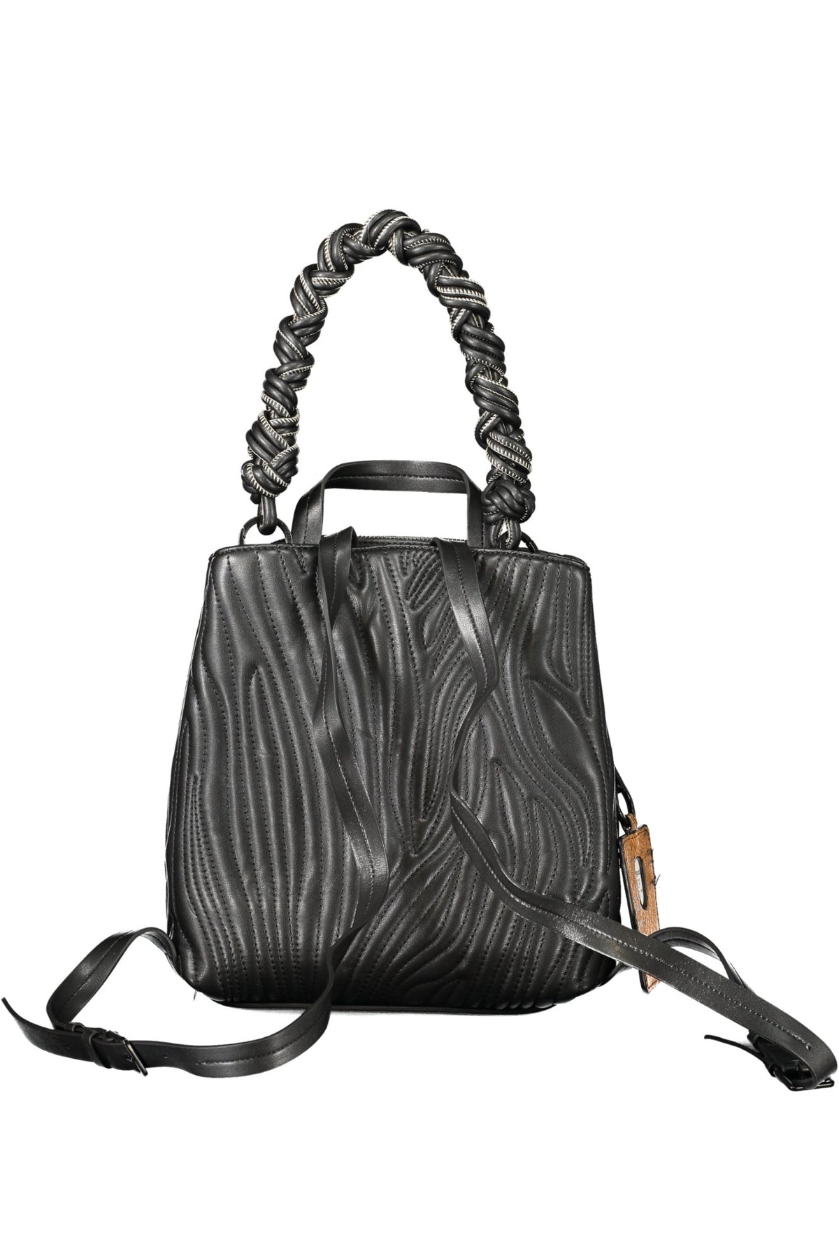 MOCHILA COM FECHO DESIGUAL MULHER PRETA