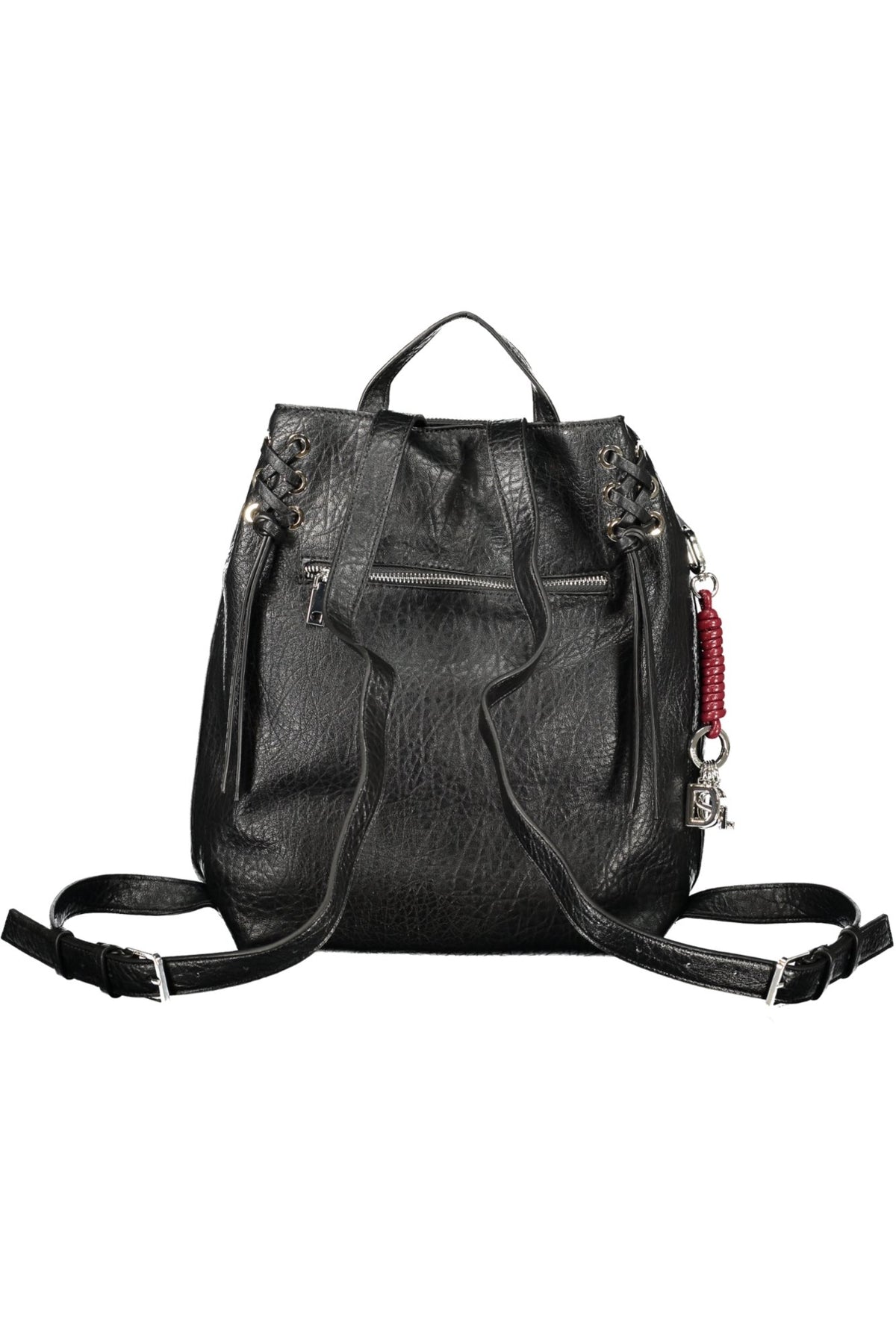 MOCHILA COM FECHO DESIGUAL MULHER PRETA