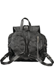 MOCHILA COM LOGÓTIPO DESIGUAL MULHER PRETA