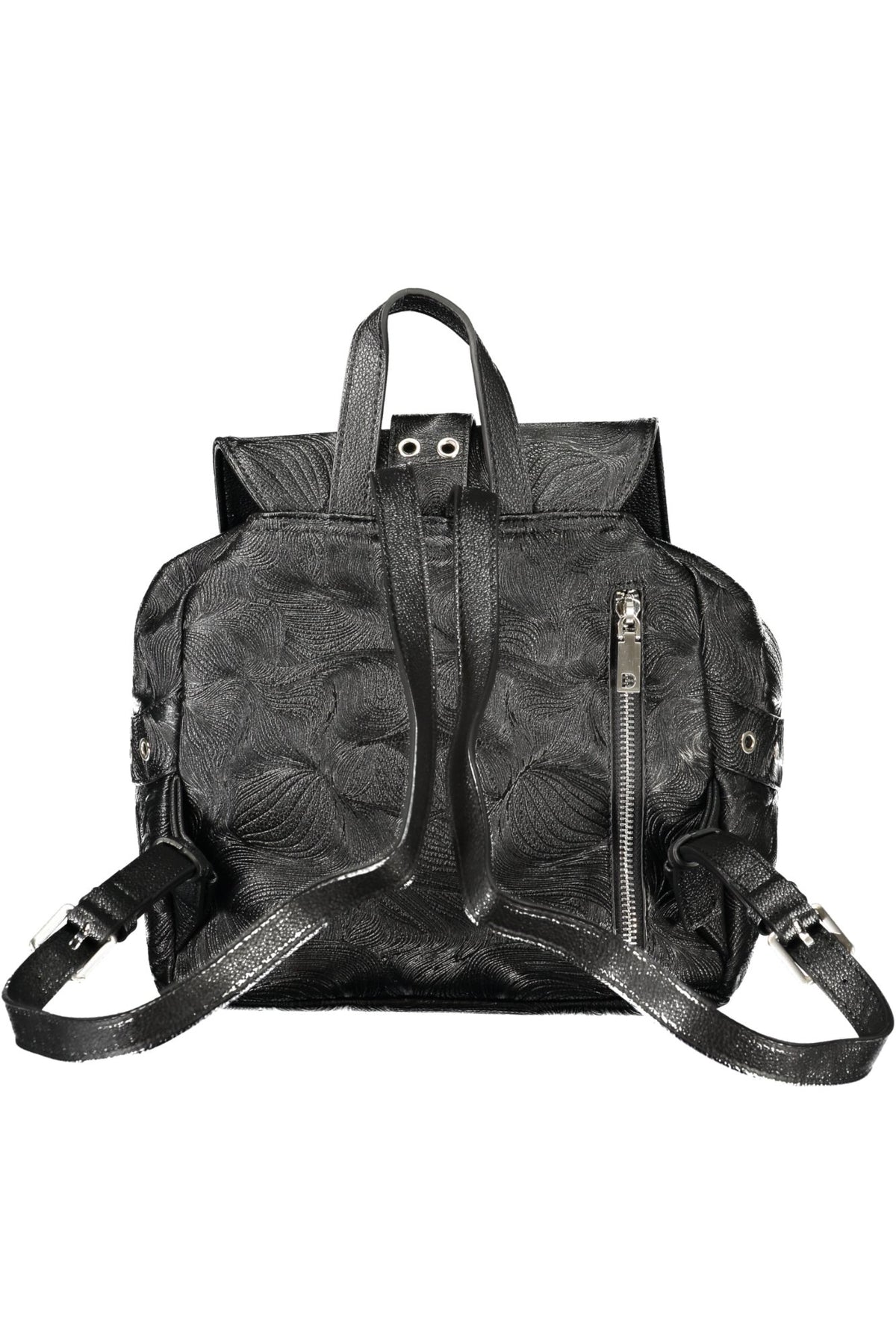 MOCHILA COM LOGÓTIPO DESIGUAL MULHER PRETA