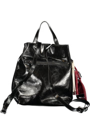 MOCHILA COM FECHO DESIGUAL MULHER PRETA