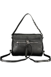 MOCHILA COM FECHO DESIGUAL MULHER PRETA