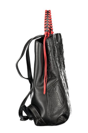 MOCHILA COM ESTAMPADO DESIGUAL MULHER PRETA