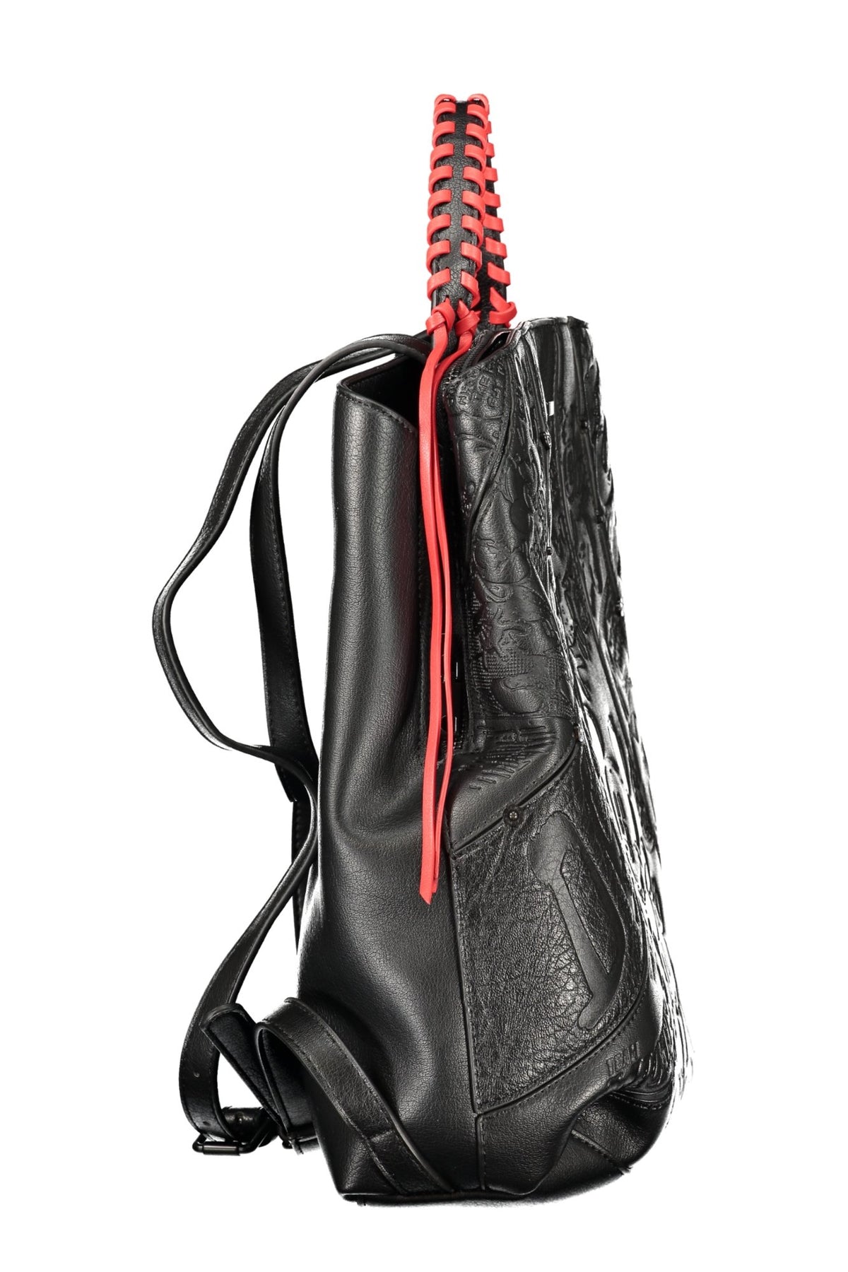 MOCHILA COM ESTAMPADO DESIGUAL MULHER PRETA