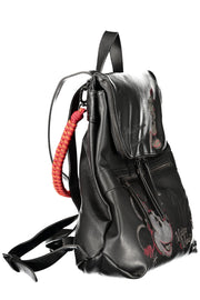 MOCHILA COM ESTAMPADO DESIGUAL MULHER PRETA