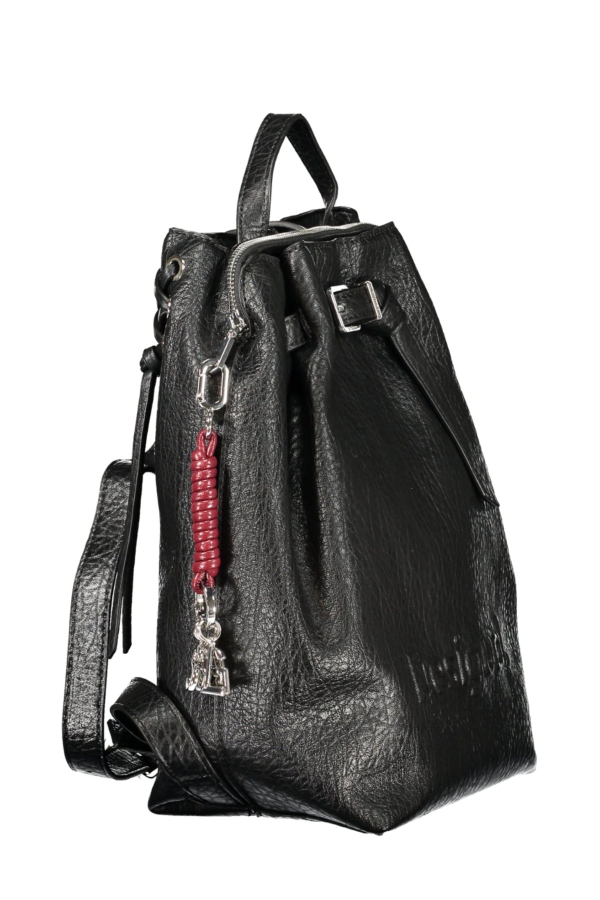 MOCHILA COM FECHO DESIGUAL MULHER PRETA