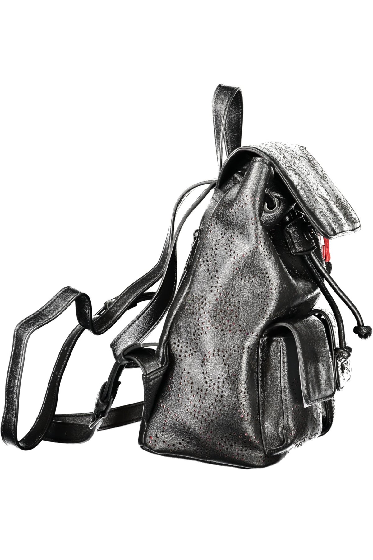 MOCHILA COM LOGÓTIPO DESIGUAL MULHER PRETA