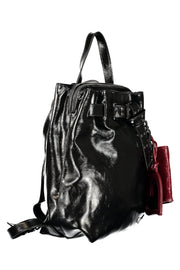 MOCHILA COM FECHO DESIGUAL MULHER PRETA