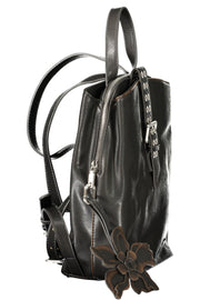 MOCHILA COM FECHO DESIGUAL MULHER PRETA