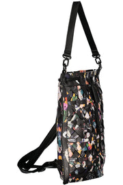 MOCHILA COM FECHO DESIGUAL MULHER PRETA