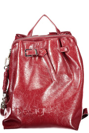 MOCHILA COM FECHO DESIGUAL MULHER VERMELHA