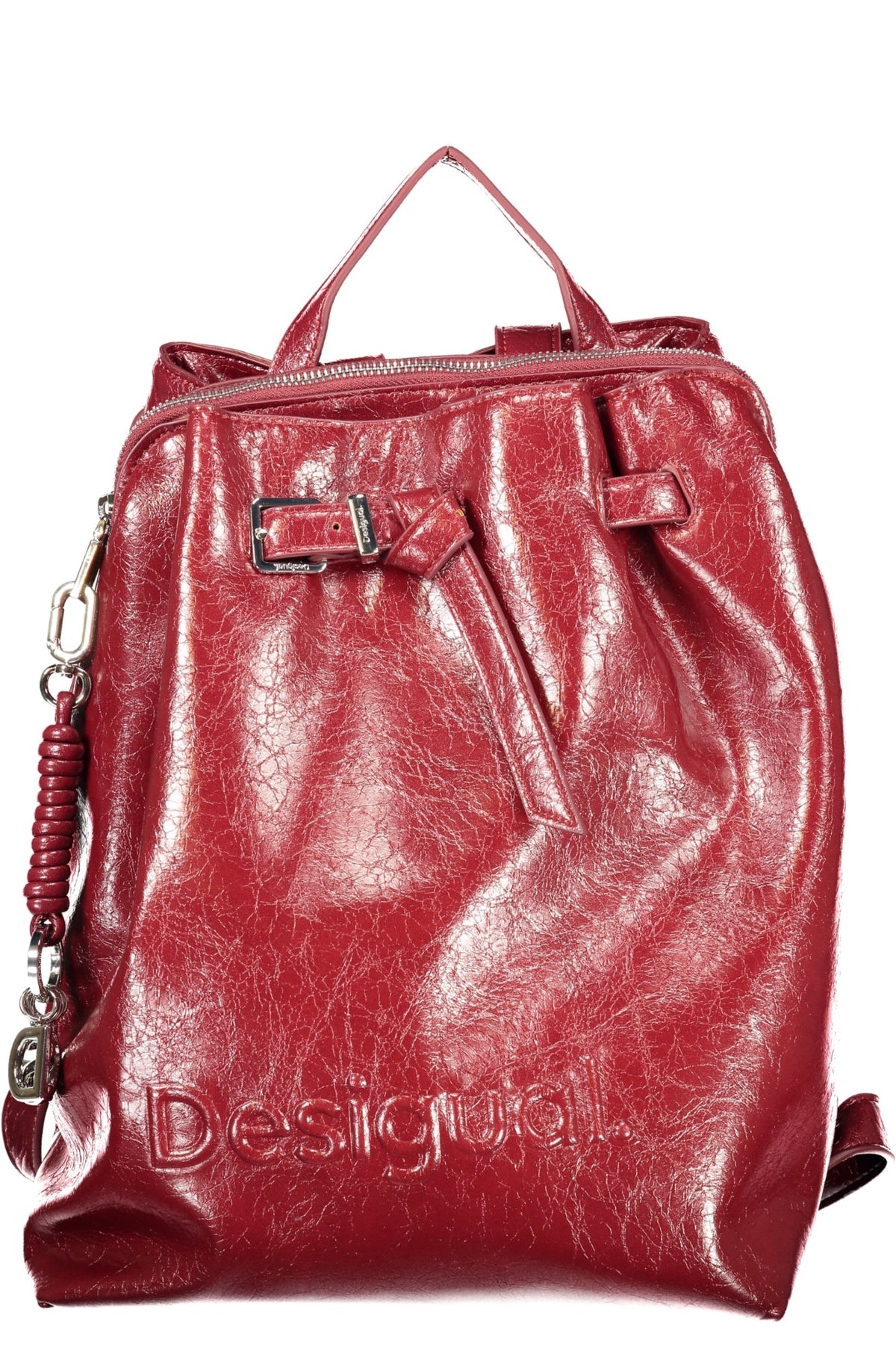 MOCHILA COM FECHO DESIGUAL MULHER VERMELHA