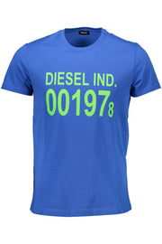 T-SHIRT EM ALGODÃO DIESEL HOMEM AZUL