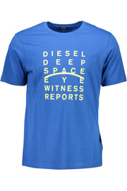 T-SHIRT EM ALGODÃO DIESEL HOMEM AZUL