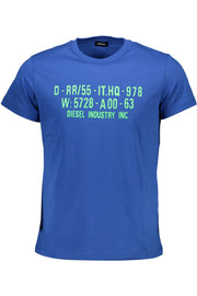 T-SHIRT EM ALGODÃO DIESEL HOMEM AZUL