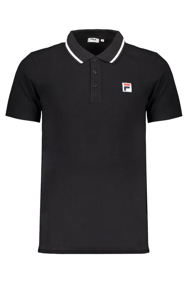 CAMISA POLO FILA HOMEM PRETA DE MANGA CURTA