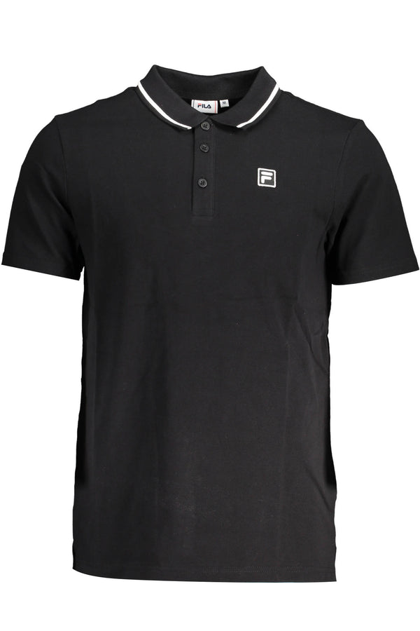 CAMISA POLO FILA HOMEM PRETA DE MANGA CURTA