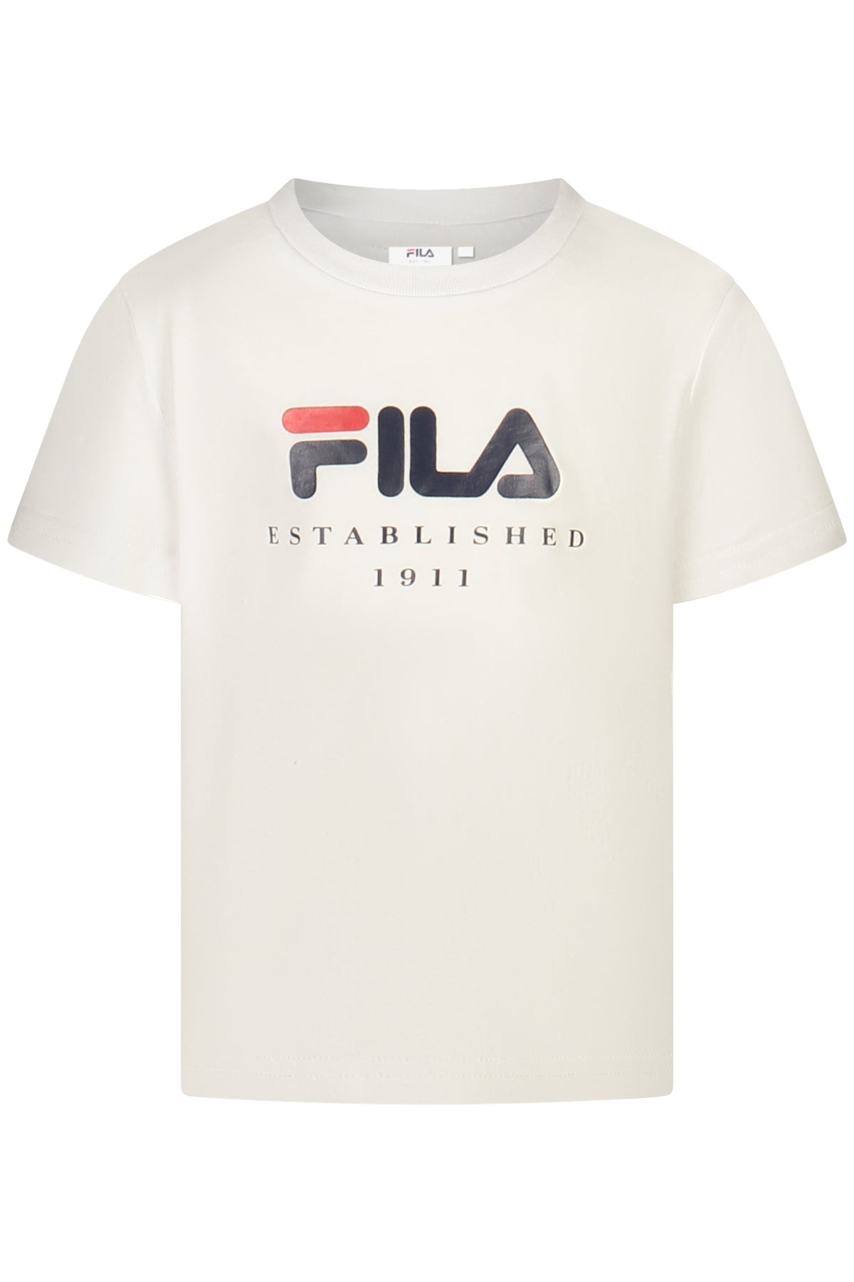 T-SHIRT EM ALGODÃO FILA CRIANÇA BRANCA