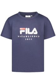 T-SHIRT EM ALGODÃO FILA CRIANÇA AZUL