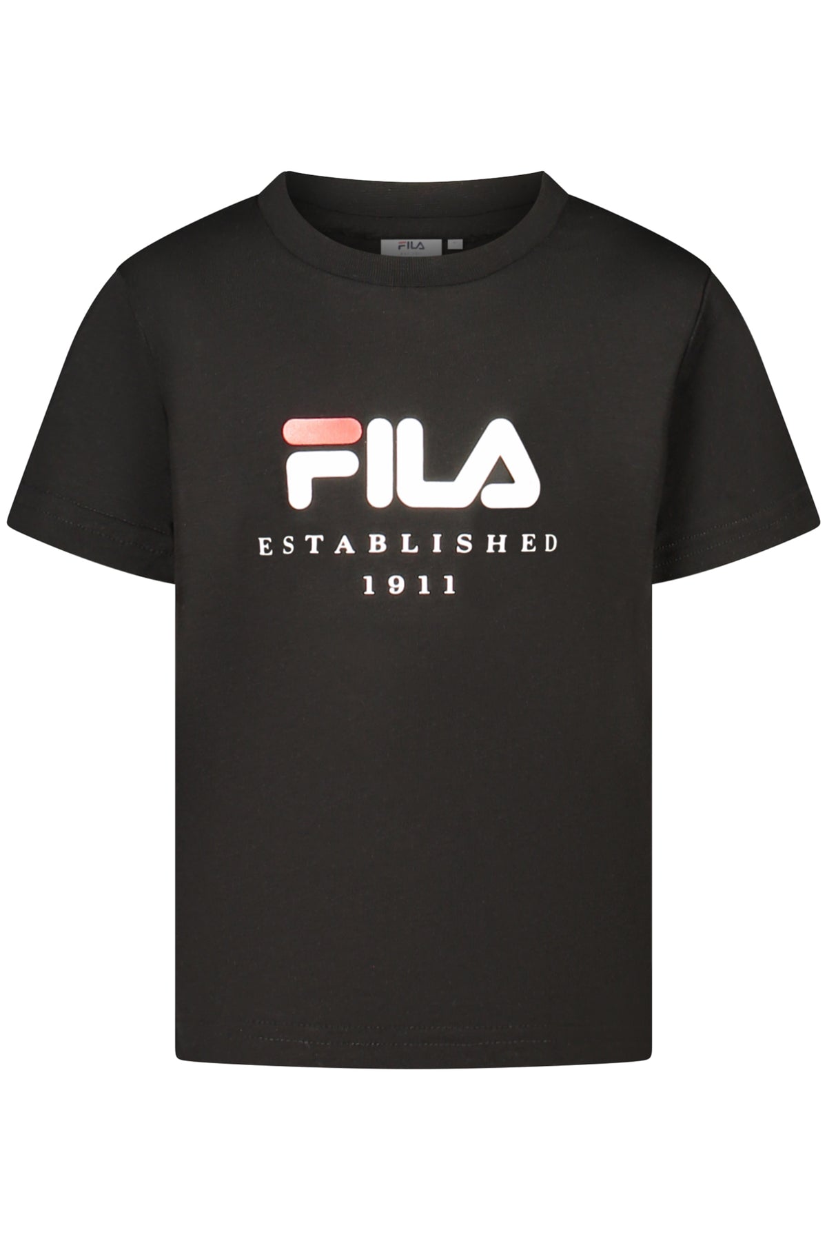 T-SHIRT EM ALGODÃO FILA CRIANÇA PRETA