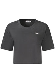 T-SHIRT EM ALGODÃO FILA MULHER PRETA
