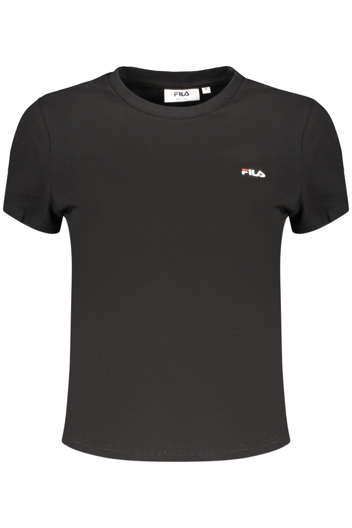 T-SHIRT EM ALGODÃO FILA MULHER PRETA