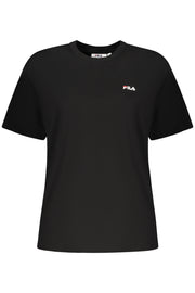 T-SHIRT EM ALGODÃO FILA MULHER PRETA