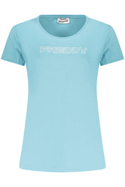 T-SHIRT EM ALGODÃO FREDDY MULHER AZUL CLARO