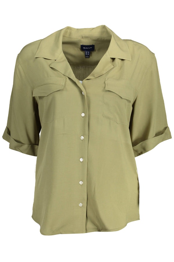 CAMISA GANT MANGA CURTA VERDE PARA MULHER