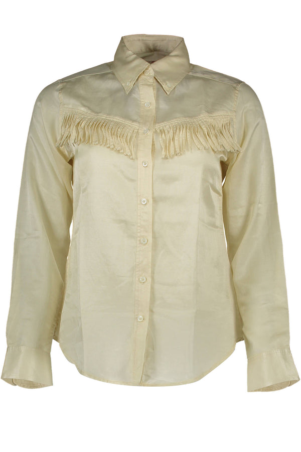 CAMISA BEGE DE MANGA COMPRIDA DE MULHER GANT