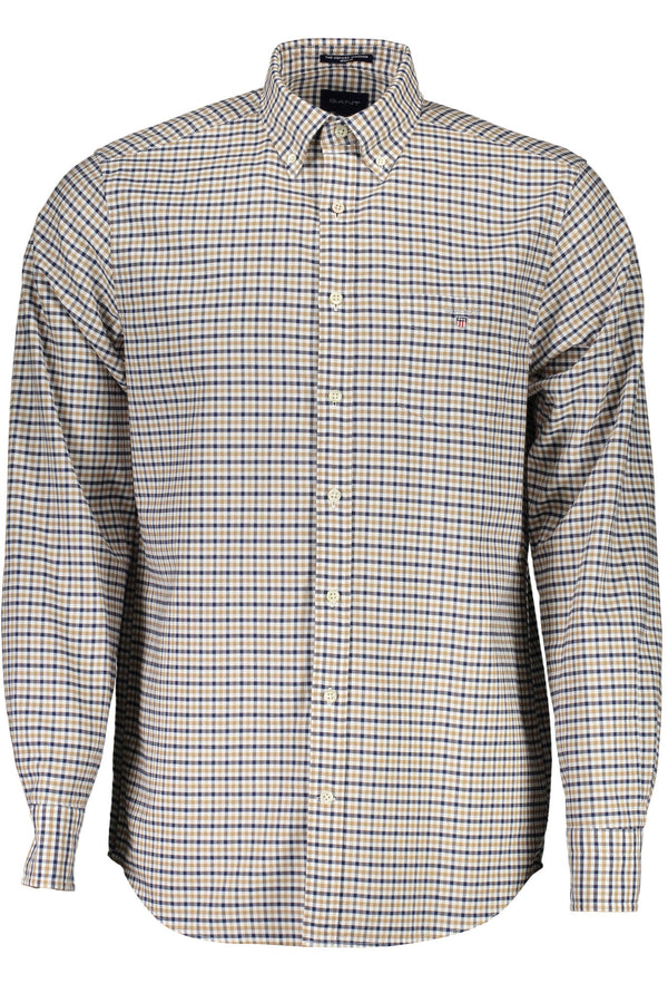 CAMISA DE MANGA COMPRIDA BEGE MASCULINA GANT