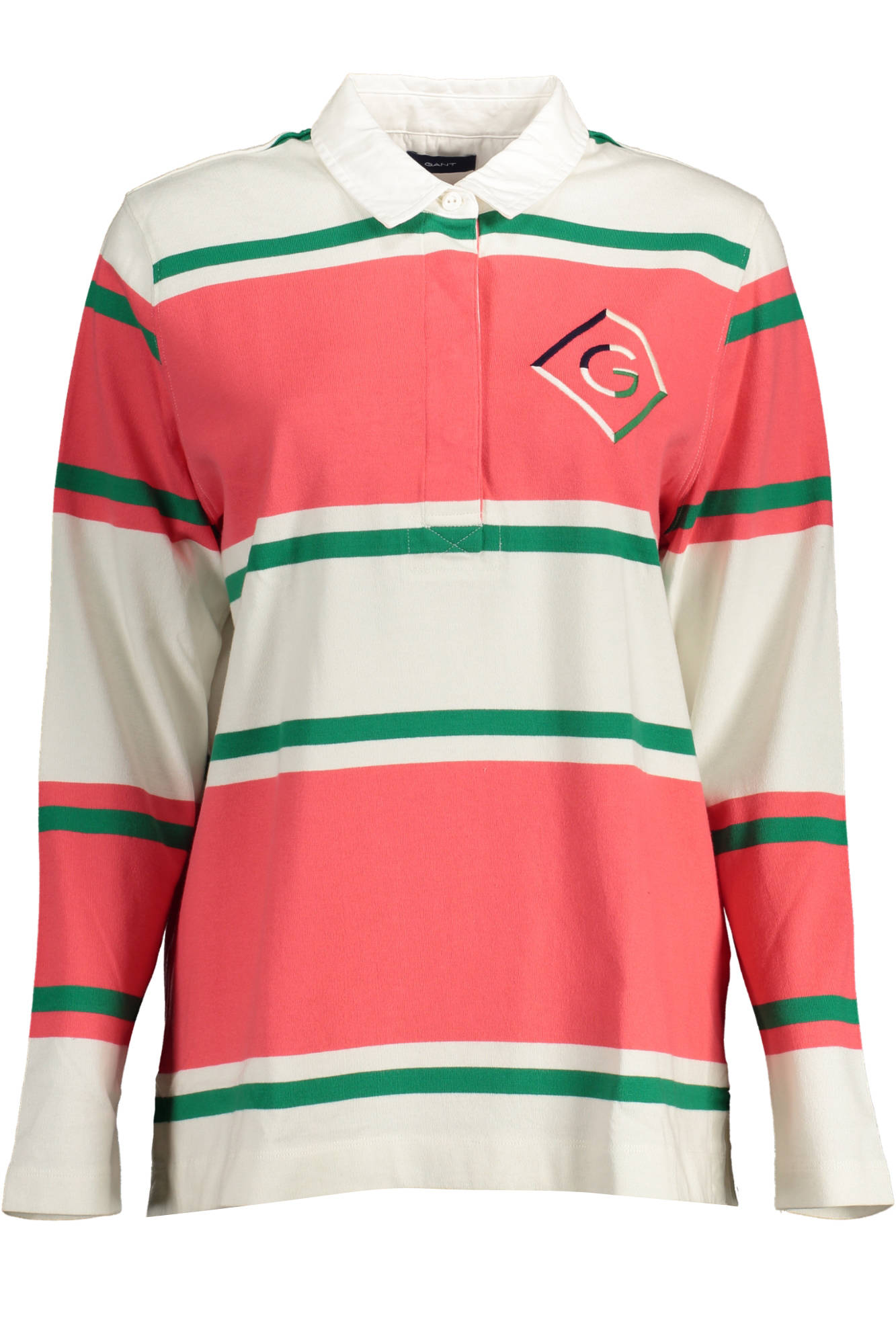 WOMEN'S GANT PINK LONG-SLEEVED POLO SHIRT