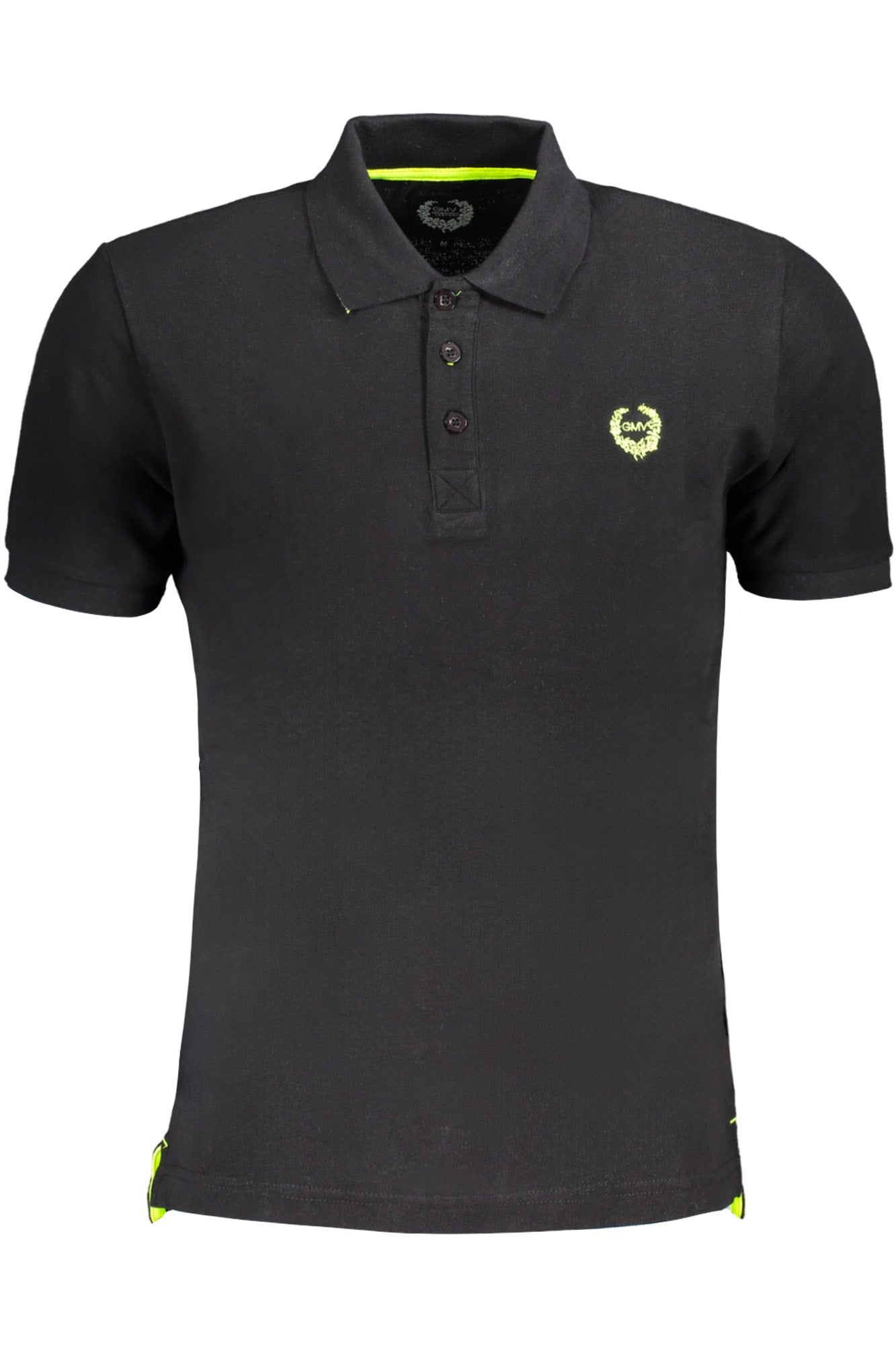 GIAN MARCO VENTURI MEN'S BLACK SHORT-SLEEVED POLO SHIRT