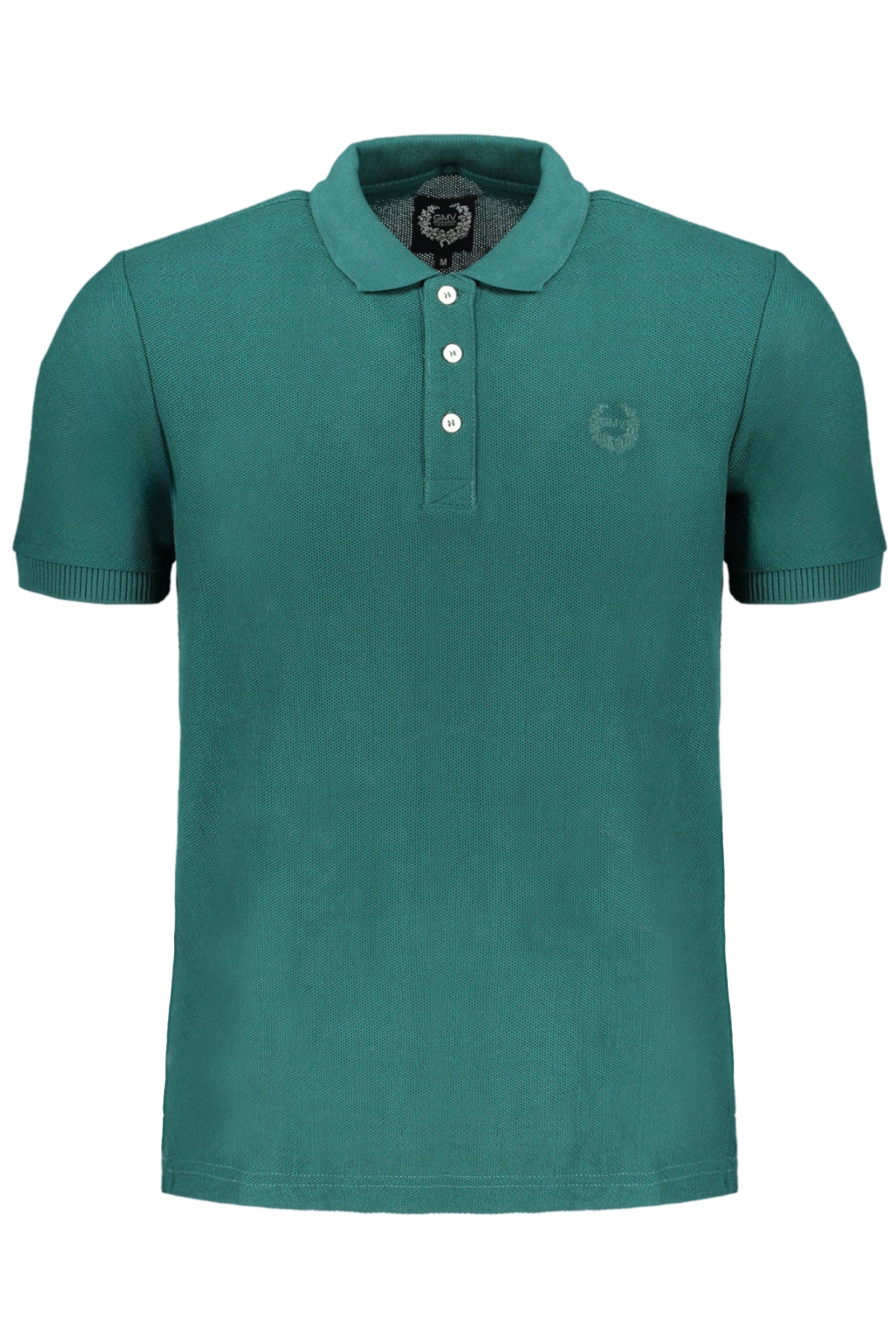 GIAN MARCO VENTURI Men's Green Short-Sleeved Polo Shirt