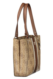 MALA COM ESTAMPADO GUESS JEANS MULHER BEGE