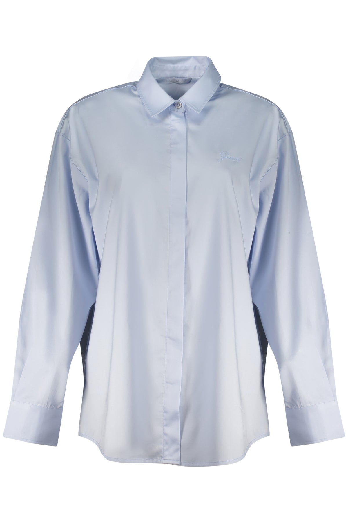 CAMISA EM ALGODÃO GUESS JEANS MULHER AZUL CLARO