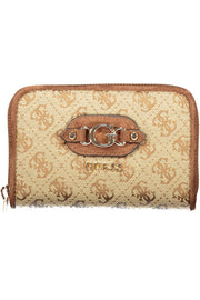 CARTEIRA COM ESTAMPADO GUESS JEANS MULHER BEGE
