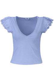 T-SHIRT COM LOGÓTIPO GUESS JEANS MULHER AZUL CLARO