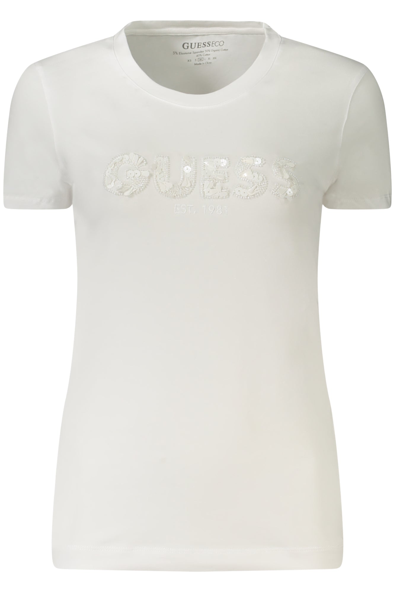 T-SHIRT EM ALGODÃO GUESS JEANS MULHER BRANCA