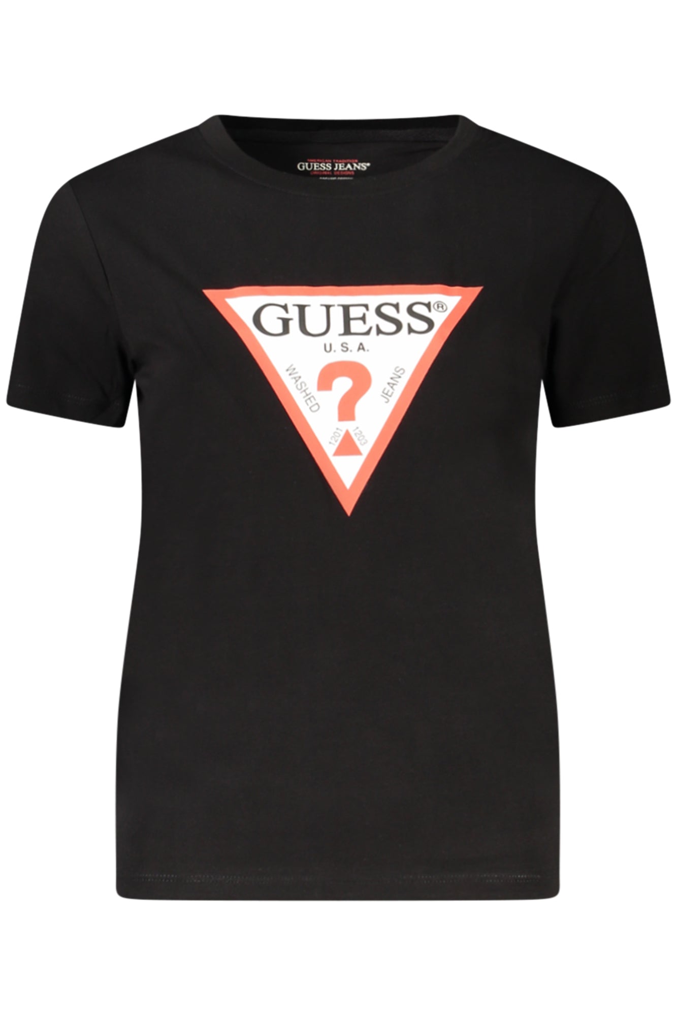 T-SHIRT EM ALGODÃO GUESS JEANS MULHER PRETA
