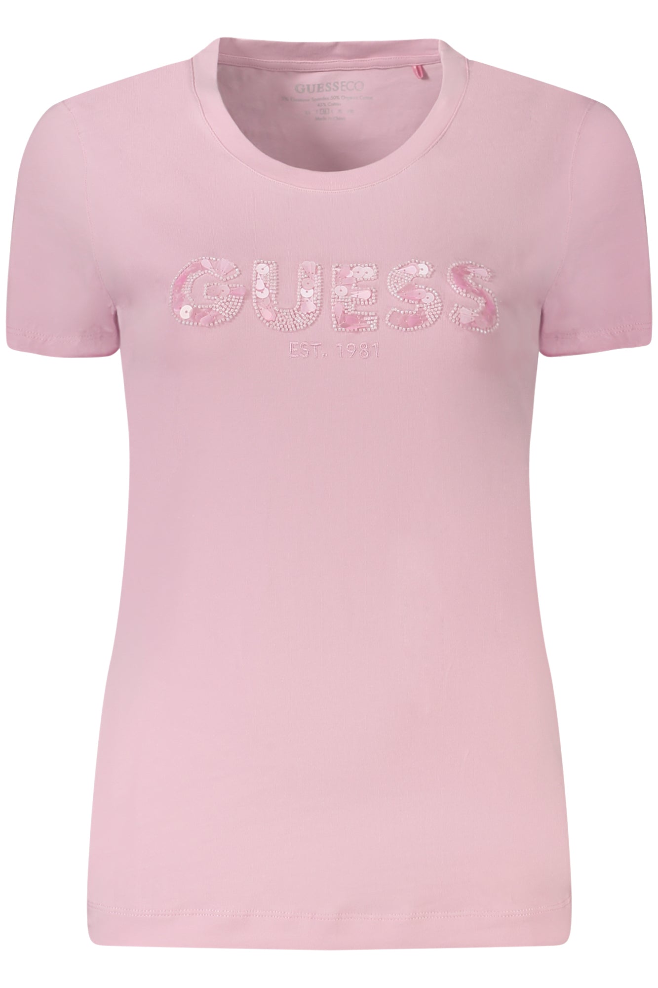 T-SHIRT EM ALGODÃO GUESS JEANS MULHER ROSA