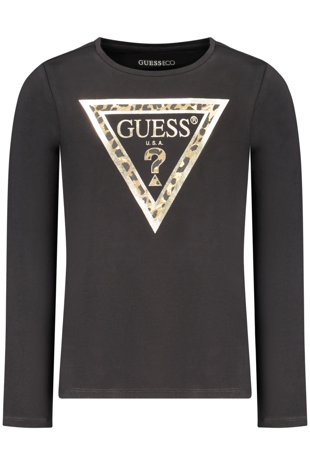 T-SHIRT EM ALGODÃO GUESS JEANS CRIANÇA PRETA