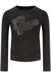 T-SHIRT EM ALGODÃO GUESS JEANS CRIANÇA PRETA