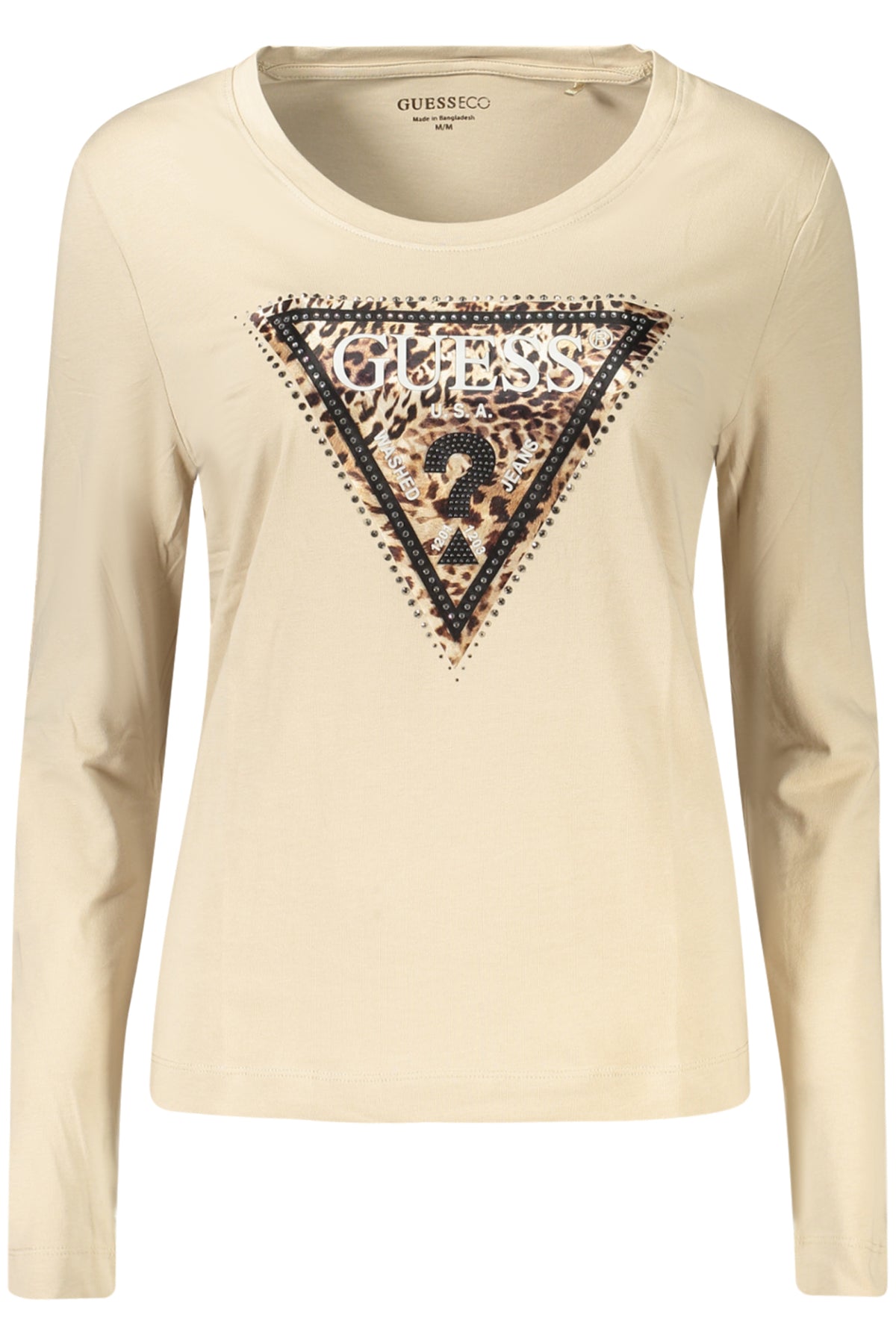 T-SHIRT EM ALGODÃO GUESS JEANS MULHER BEGE