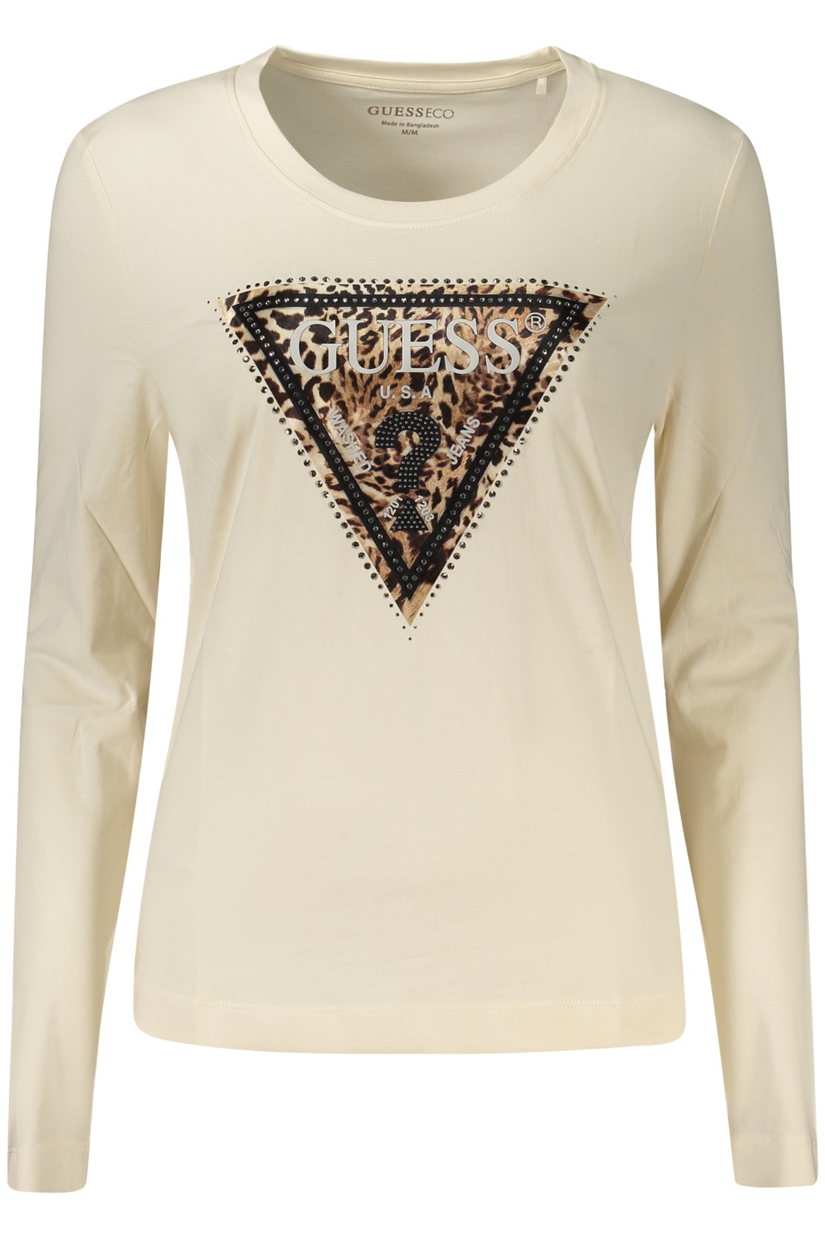 T-SHIRT EM ALGODÃO GUESS JEANS MULHER BEGE