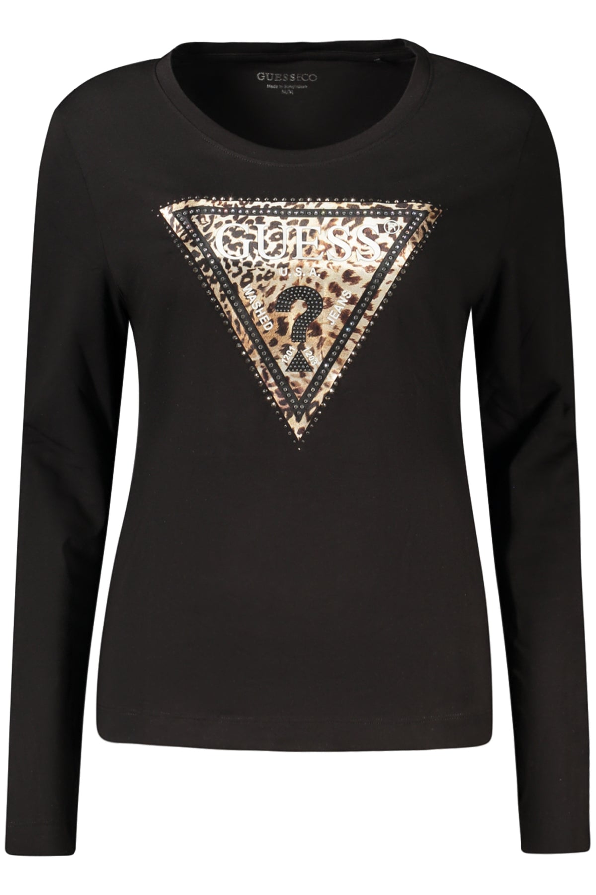 T-SHIRT EM ALGODÃO GUESS JEANS MULHER PRETA