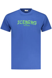T-SHIRT EM ALGODÃO ICEBERG HOMEM AZUL