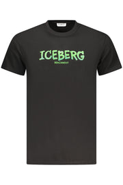 T-SHIRT EM ALGODÃO ICEBERG HOMEM PRETA