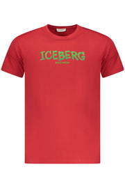 T-SHIRT EM ALGODÃO ICEBERG HOMEM VERMELHA